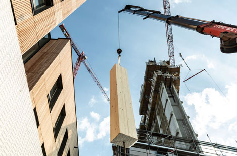 Special components used for the HoHo in Vienna, the tallest wooden building in Austria with 85m.